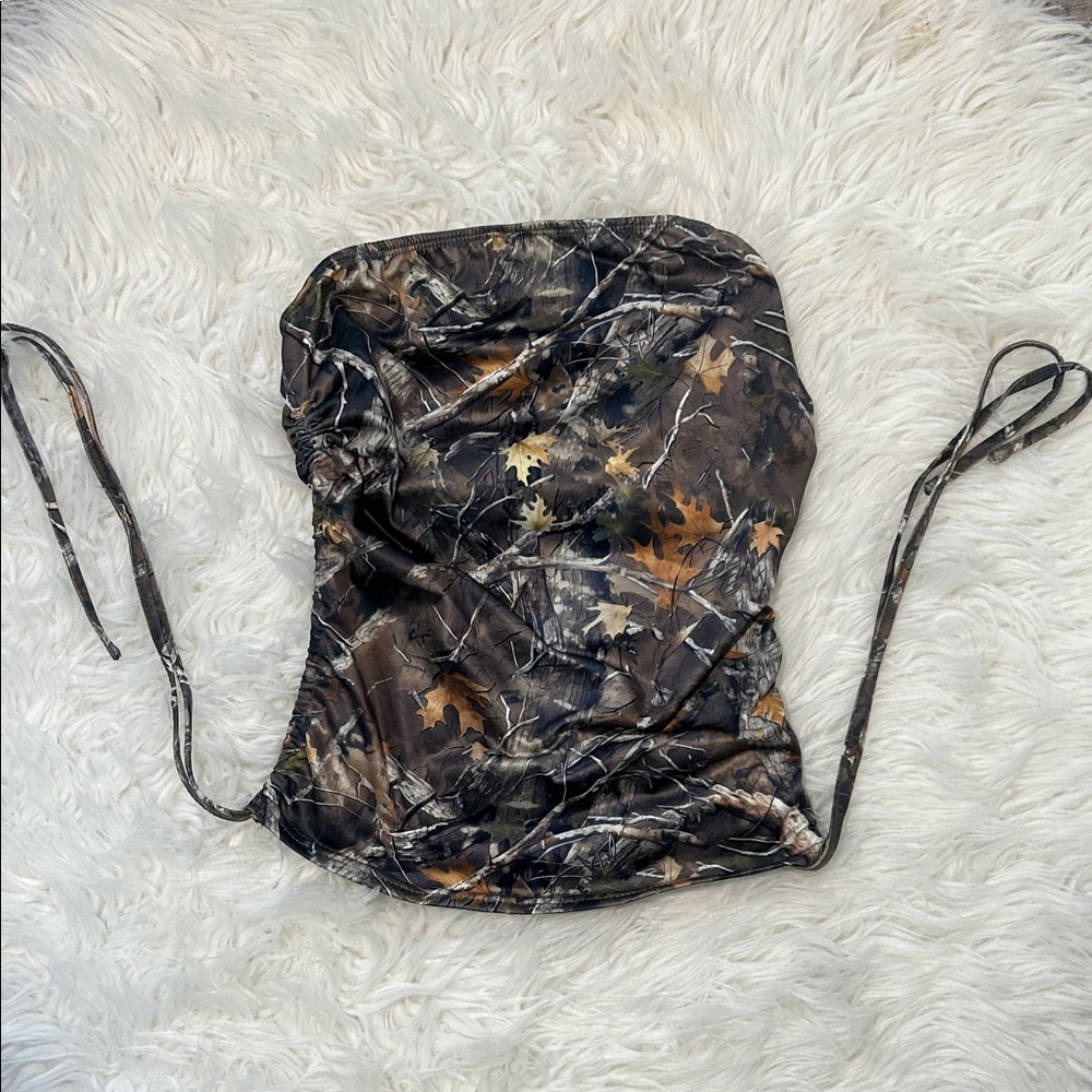 NWOT SHEIN Camouflage Snitched Tube Top